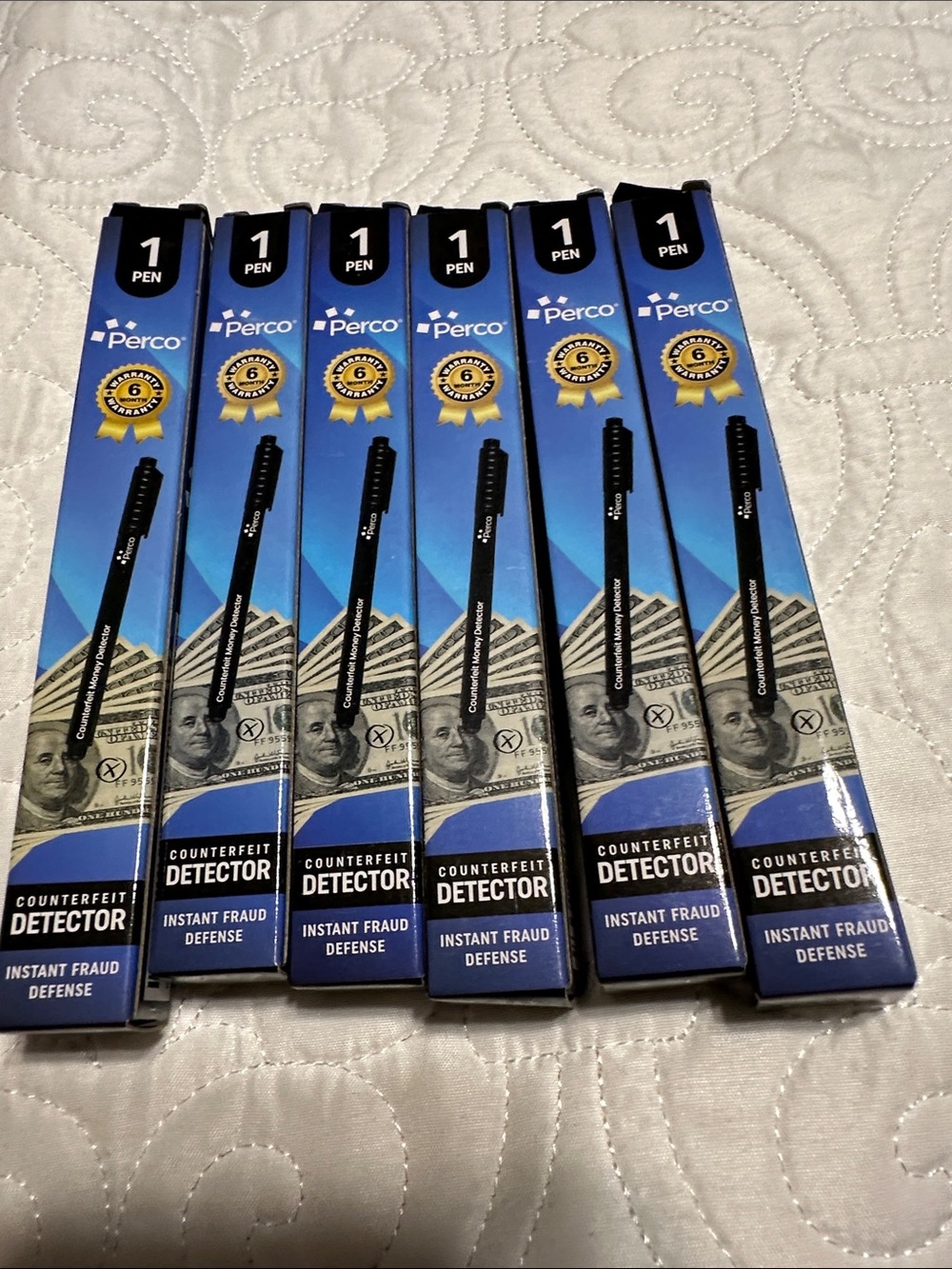 Black Counterfeit Detector Pen - 6 Pack
